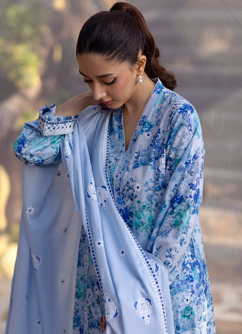 3 PC Embroidered Printed Suit