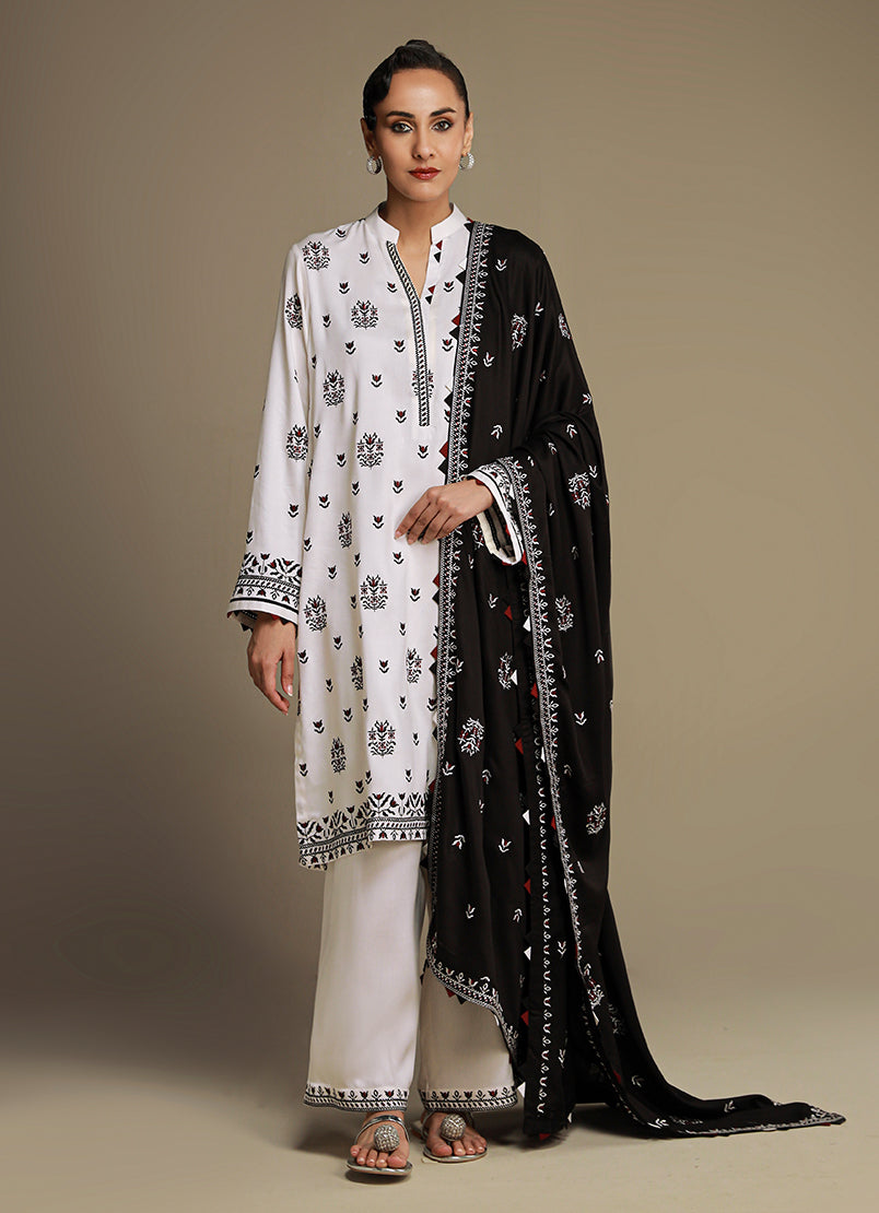 3 PC Viscose Embroidered Suit