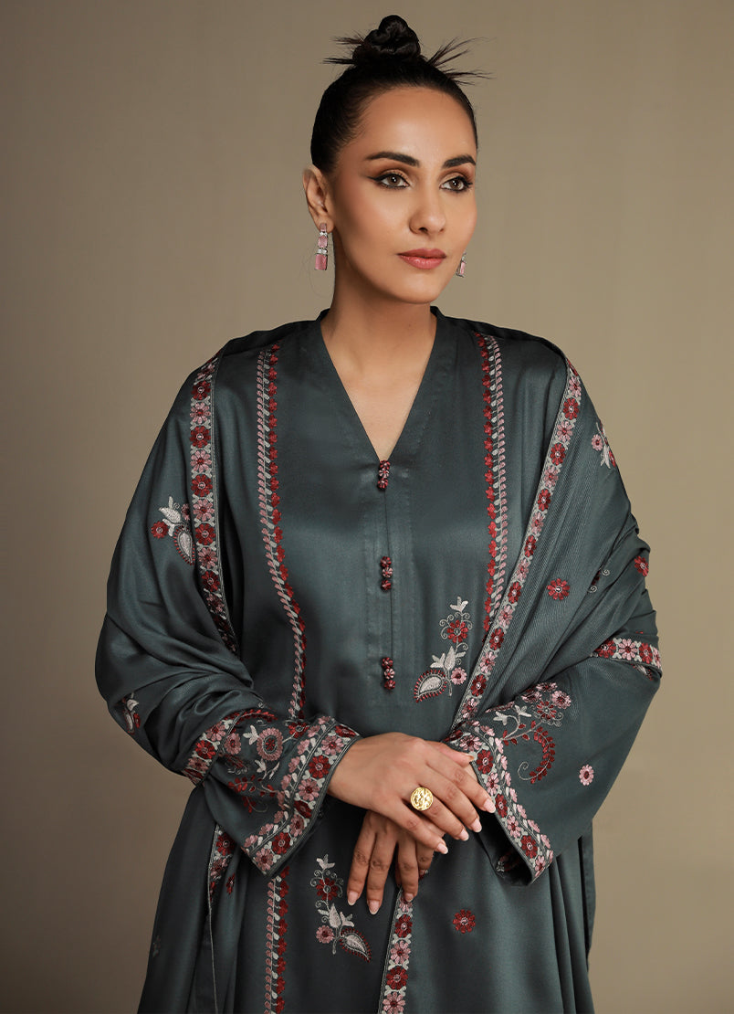 3 PC Viscose Embroidered Suit