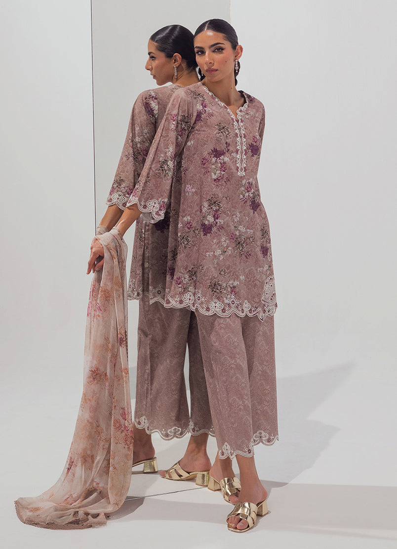 3 PC Embroidered Printed Suit