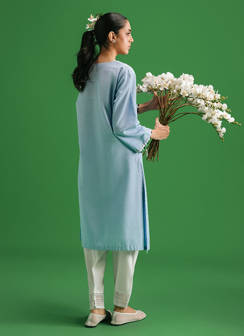 Khaddar Embroidered Kurta