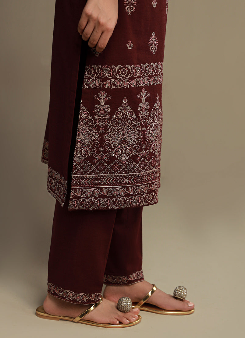 3 PC khaddar Embroidered Suit