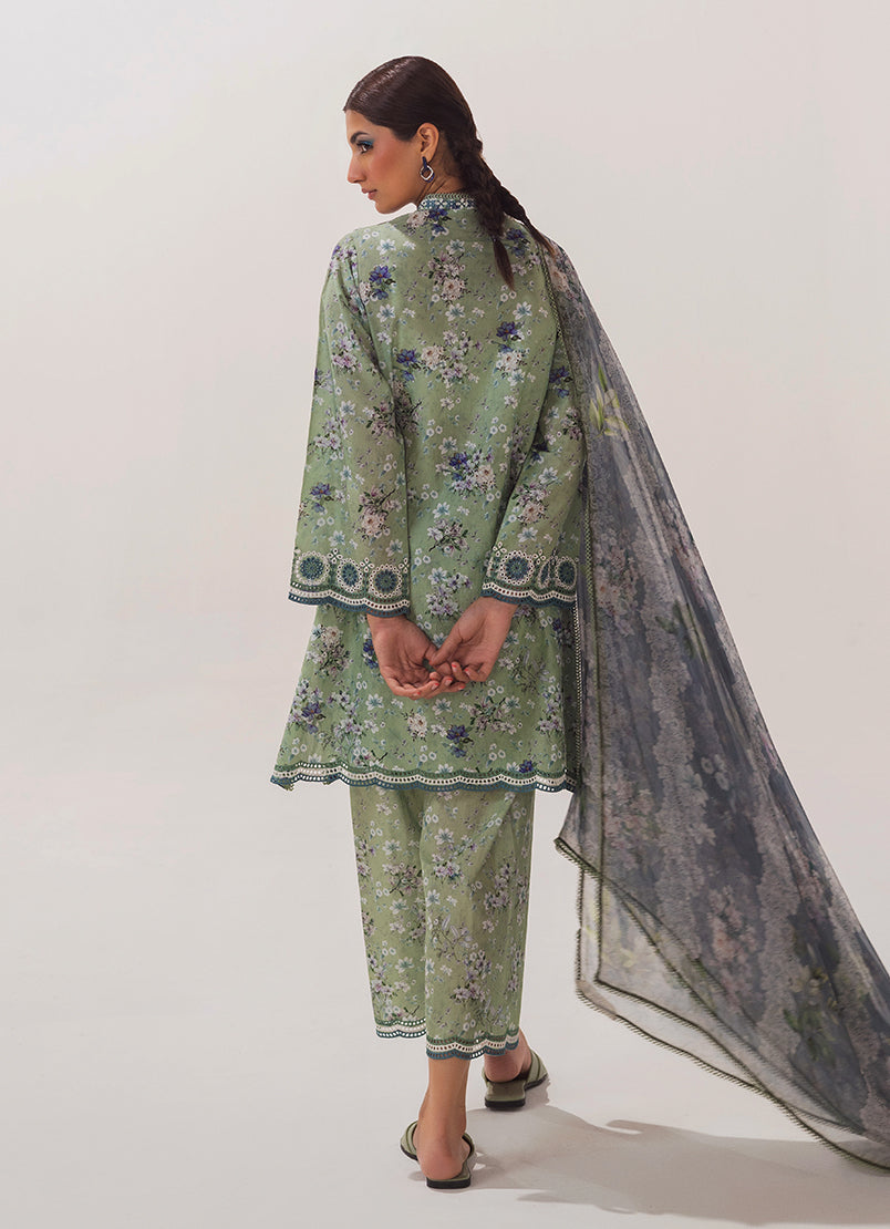 3 PC Embroidered Printed Suit