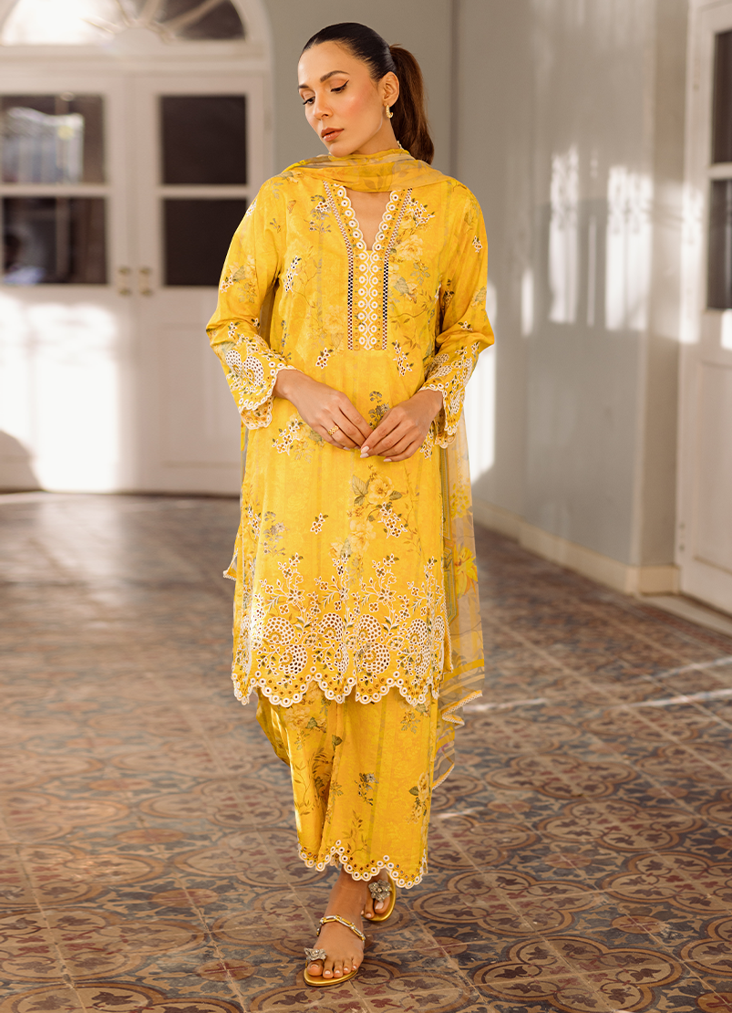 3 PC Suit w Schiffli Embroidery