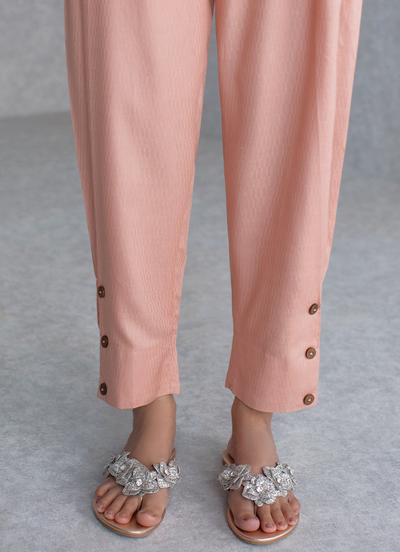 Peach Tan Dobby Viscose CO-ORD Set