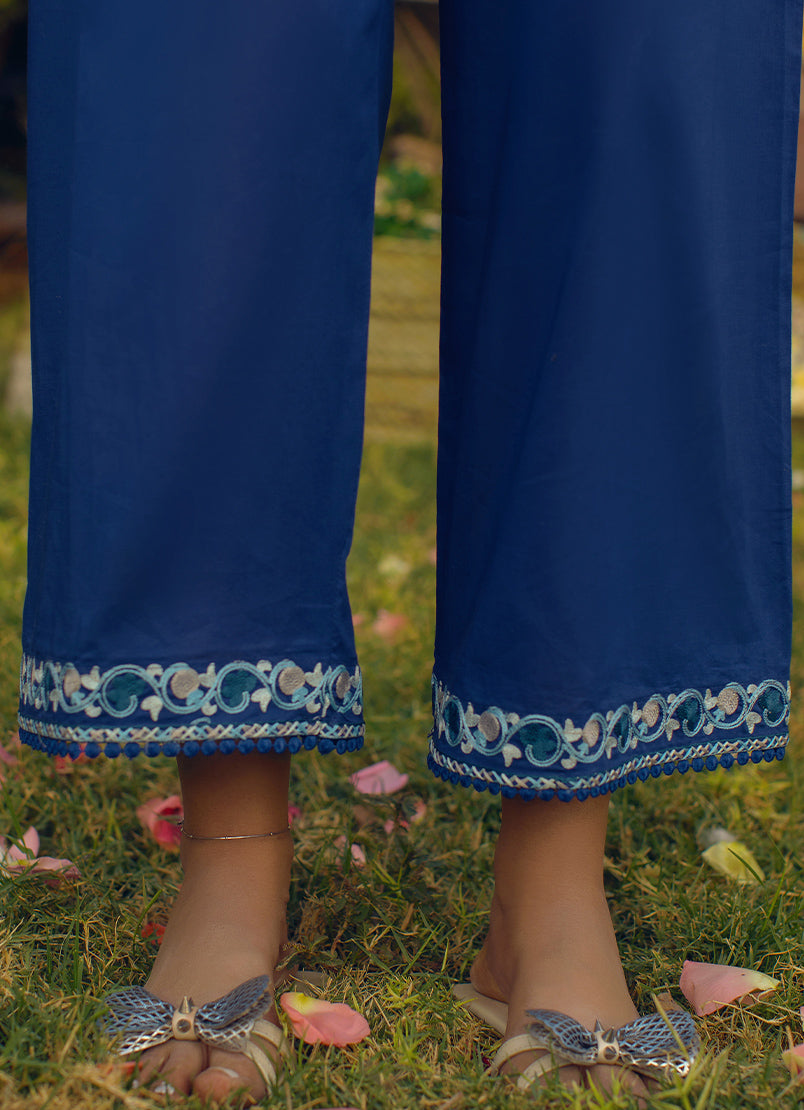 Electric Blue Embroidered CO-ORD Set