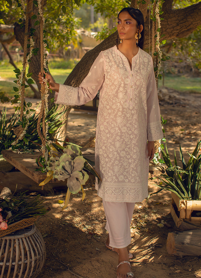 Light Pink Embroidered COORD Set IMAGE UK