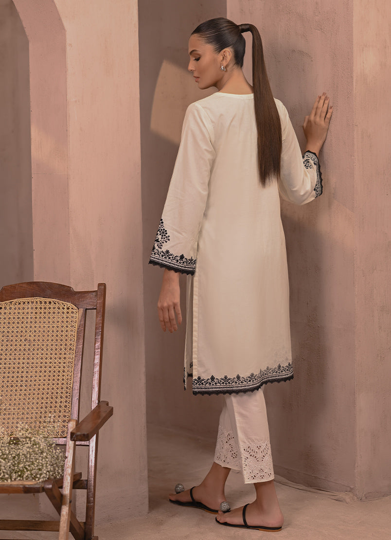 Ivory Embroidered Kurta