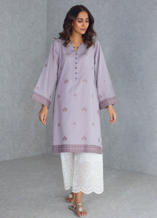 Light Grey Karandi Embroidered Kurta