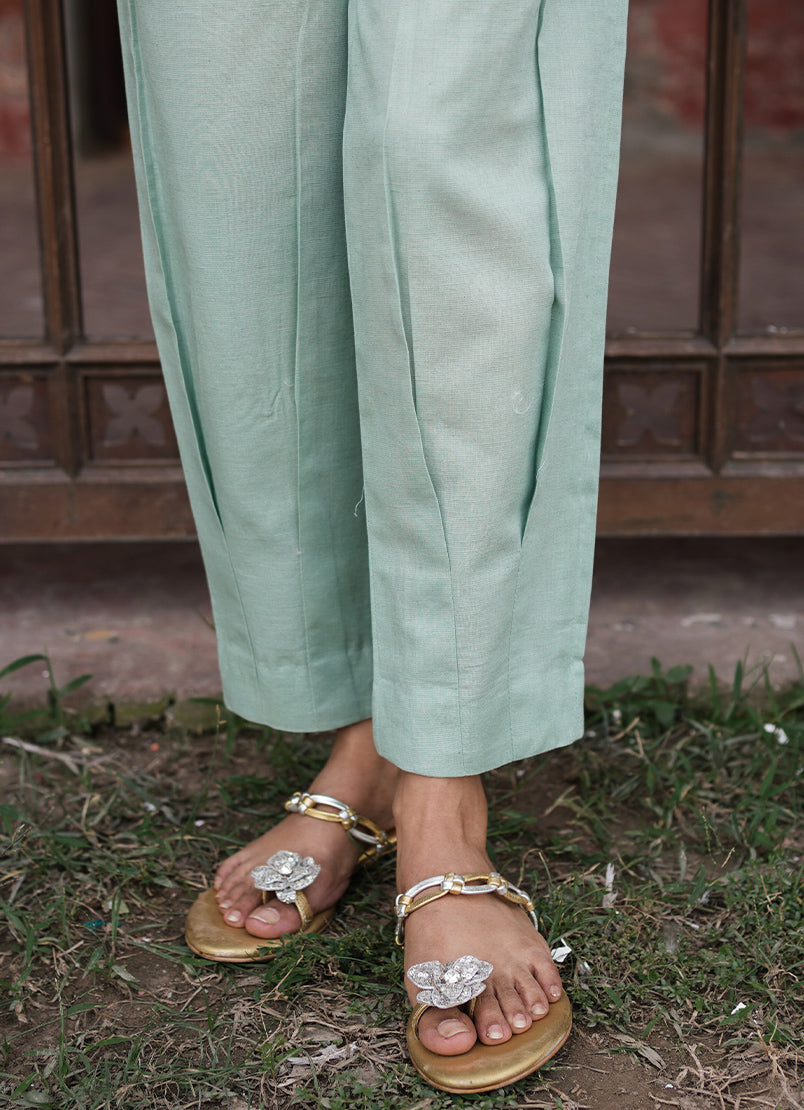 Surf Blue Kattan Embroidered CO-ORD Set